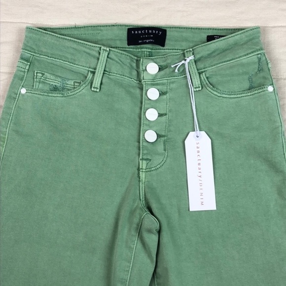 Sanctuary Nonconformist Button Fly Jeans Seamfoam GREEN SZ 31 NEW! - Picture 8 of 16